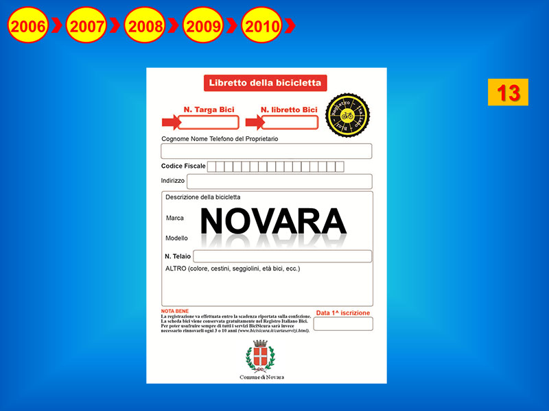 Novara entra come dodicesima città aderente al Registro Italiano Bici.